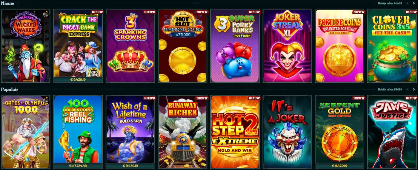 Royalen Casino overzicht van nieuwe en populaire slotspellen